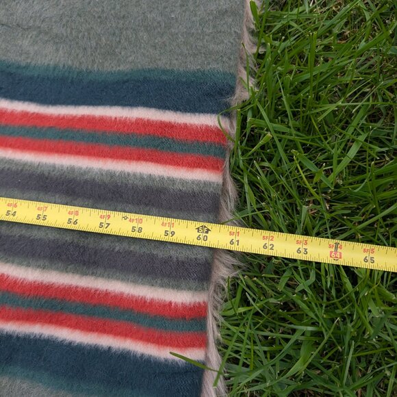 Pendleton PotteryBarn Wool-Acrylic Faux Fur Striped Yakima Camping Blanket - Picture 9 of 9